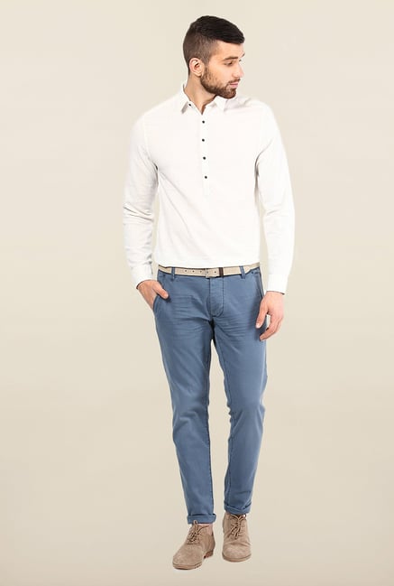 Jack & Jones White Solid Casual Shirt Jack & Jones White Solid Casual Shirt