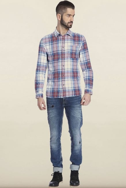 Jack & Jones White Checks Casual Shirt Jack & Jones White Checks Casual Shirt