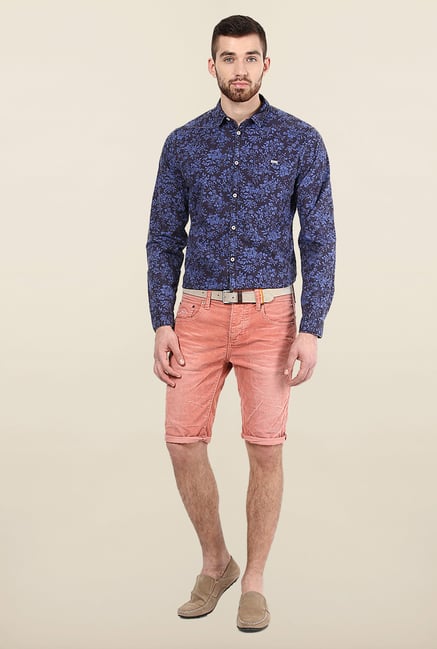 Jack & Jones Navy Floral Printed Slim Fit Casual Shirt Jack & Jones Navy Floral Printed Slim Fit Casual Shirt