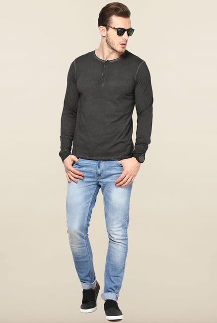 Jack & Jones Black Solid T-Shirt Jack & Jones Black Solid T-Shirt