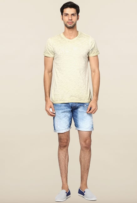 Jack & Jones Beige Cotton Printed T-Shirt Jack & Jones Beige Cotton Printed T-Shirt