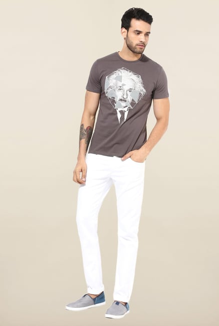 Jack & Jones White Solid Slim Fit Jeans Jack & Jones White Solid Slim Fit Jeans