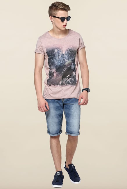 Jack & Jones Cafe Cream Printed T-Shirt Jack & Jones Cafe Cream Printed T-Shirt