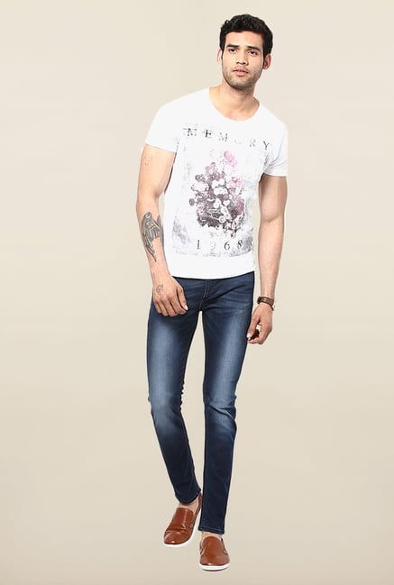 Jack & Jones Blue Washed Slim Fit Jeans Jack & Jones Blue Washed Slim Fit Jeans