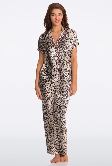 Pretty Secrets Grey Animal Print Top & Pyjama Set Pretty Secrets Grey Animal Print Top & Pyjama Set