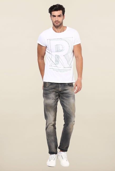 Jack & Jones White Printed Crew Neck T-Shirt Jack & Jones White Printed Crew Neck T-Shirt