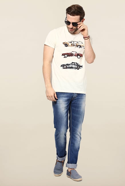 Jack & Jones White Printed T-Shirt Jack & Jones White Printed T-Shirt