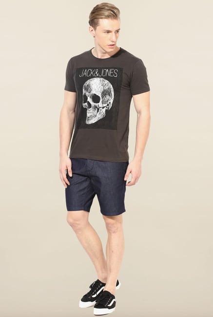 Jack & Jones Navy Solid Shorts Jack & Jones Navy Solid Shorts