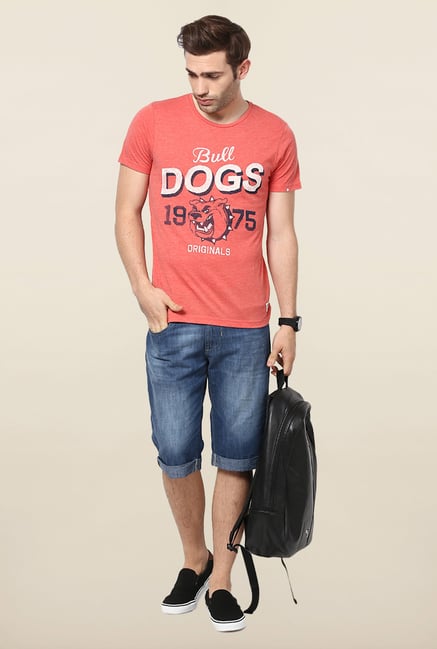 Jack & Jones Red Printed Round Neck T-Shirt Jack & Jones Red Printed Round Neck T-Shirt