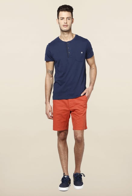 Jack & Jones Orange Solid Shorts Jack & Jones Orange Solid Shorts
