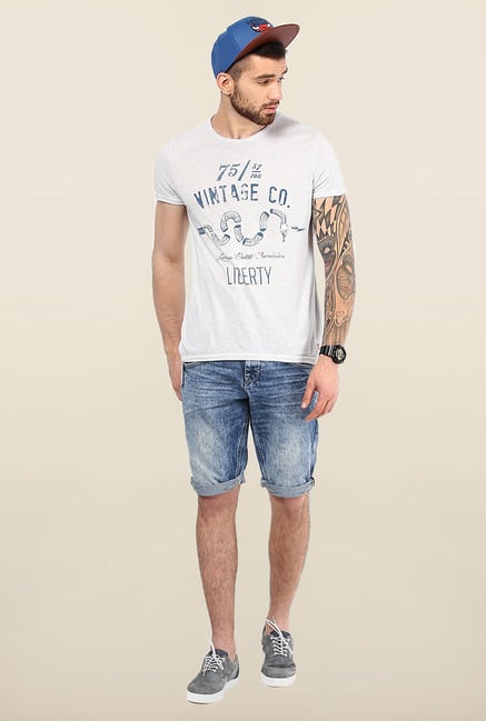 Jack & Jones White Round Neck Cotton T-Shirt Jack & Jones White Round Neck Cotton T-Shirt
