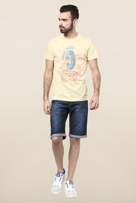 Jack & Jones Yellow Round Neck T-Shirt Jack & Jones Yellow Round Neck T-Shirt