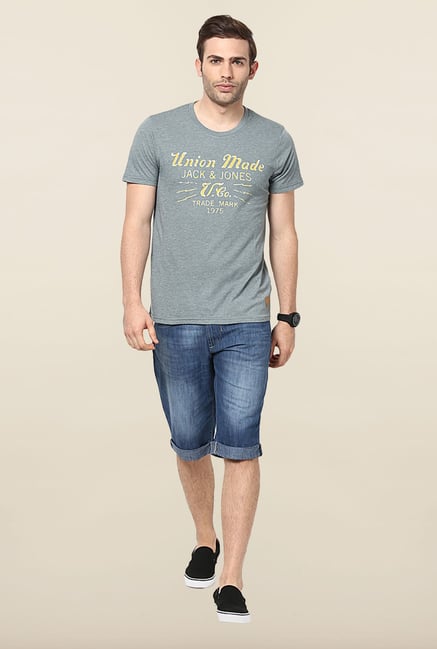 Jack & Jones Grey Printed T-Shirt Jack & Jones Grey Printed T-Shirt