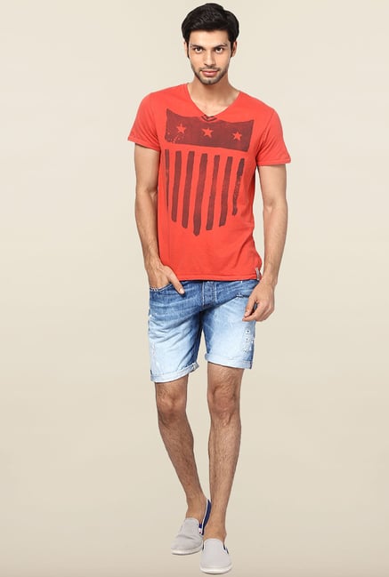 Jack & Jones Blue Distressed Shorts Jack & Jones Blue Distressed Shorts