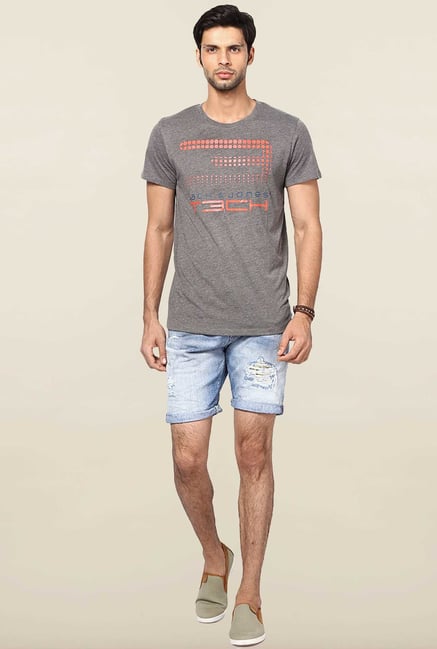 Jack & Jones Blue Distressed Shorts Jack & Jones Blue Distressed Shorts