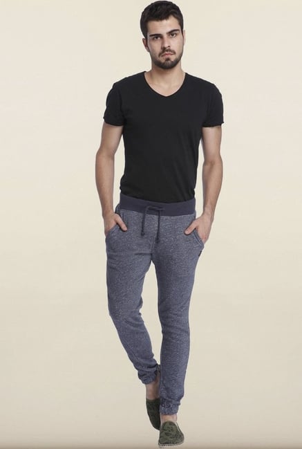 Jack & Jones Navy Solid Cotton Sweatpants Jack & Jones Navy Solid Cotton Sweatpants