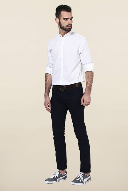 Jack & Jones White Pin Stripes Casual Shirt Jack & Jones White Pin Stripes Casual Shirt