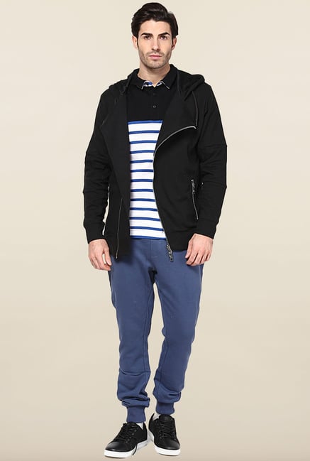 Jack & Jones Black Solid Hoodie Jack & Jones Black Solid Hoodie