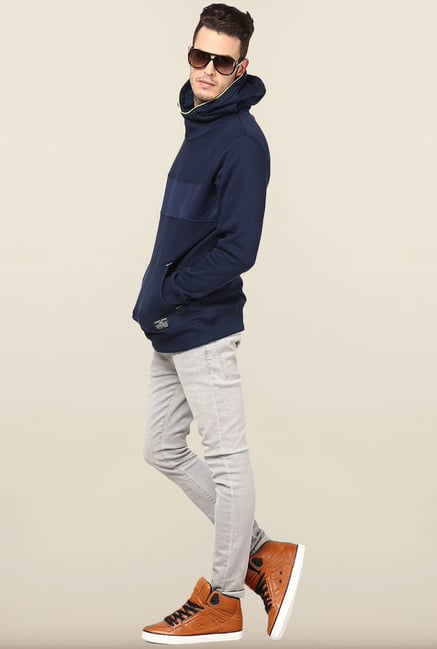 Jack & Jones Navy Solid Hoodie Jack & Jones Navy Solid Hoodie