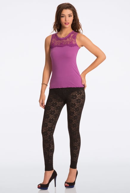 Pretty Secrets Flattering Black All Day Lace Leggings Pretty Secrets Flattering Black All Day Lace Leggings
