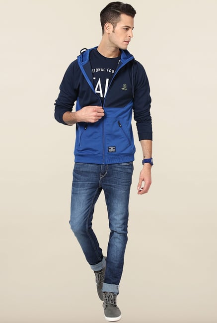 Jack & Jones Navy Blue Hoodie Jack & Jones Navy Blue Hoodie