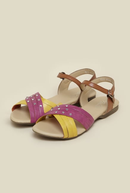 La Briza Pink & Yellow Flat Sandals La Briza Pink & Yellow Flat Sandals