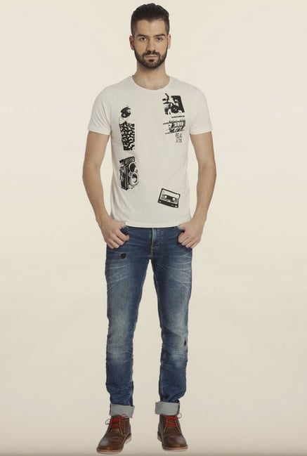 Jack & Jones White Printed T-Shirt Jack & Jones White Printed T-Shirt