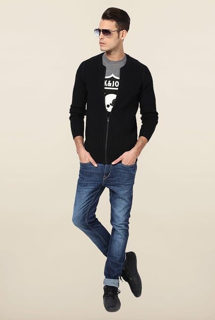 Jack & Jones Black Cotton Sweatshirt Jack & Jones Black Cotton Sweatshirt