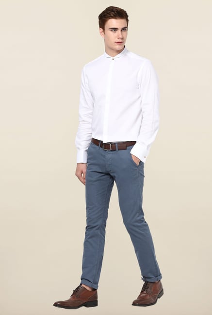 Jack & Jones White Solid Cotton Casual Shirt Jack & Jones White Solid Cotton Casual Shirt