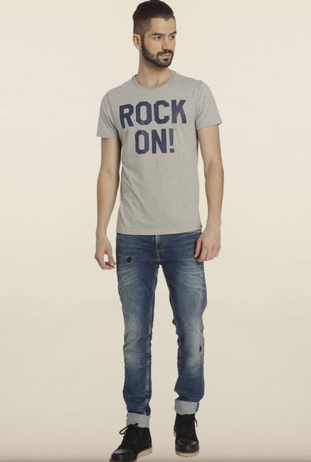 Jack & Jones Grey Print T-Shirt Jack & Jones Grey Print T-Shirt