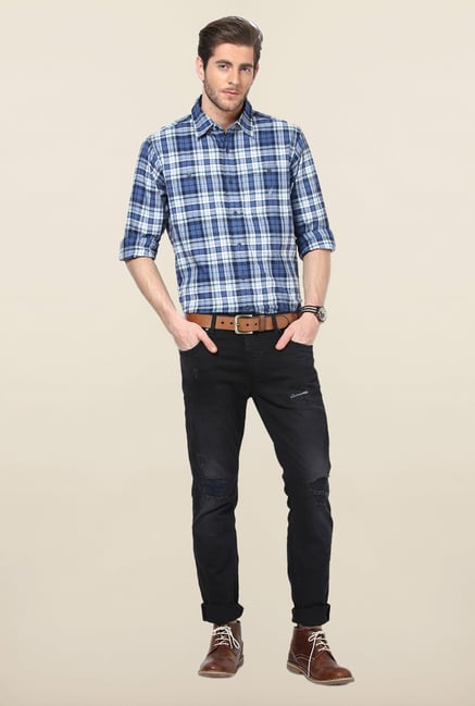 Jack & Jones Black Distressed Slim Fit Jeans Jack & Jones Black Distressed Slim Fit Jeans