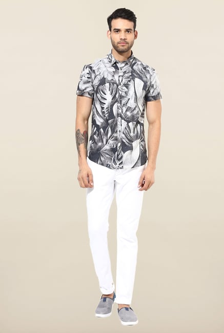 Jack & Jones Black And White Printed Casual Shirt Jack & Jones Black And White Printed Casual Shirt