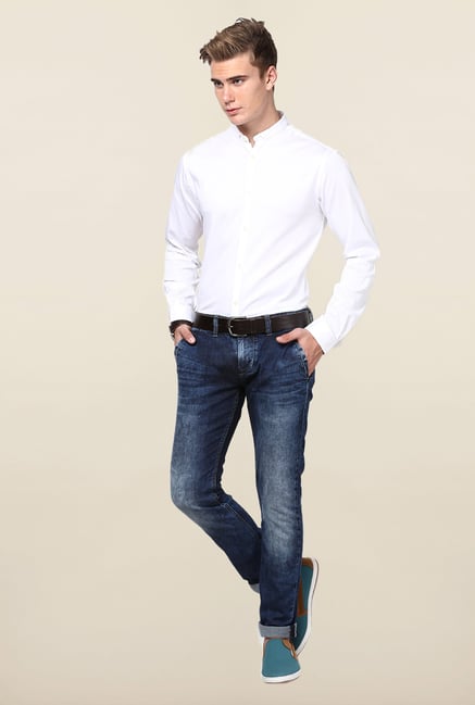 Jack & Jones White Solid Cotton Casual Shirt Jack & Jones White Solid Cotton Casual Shirt