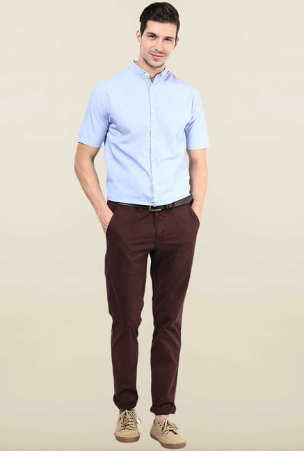 Jack & Jones Light Blue Printed Casual Shirt Jack & Jones Light Blue Printed Casual Shirt