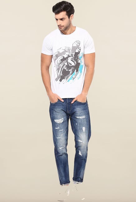 Jack & Jones White Printed T-Shirt Jack & Jones White Printed T-Shirt