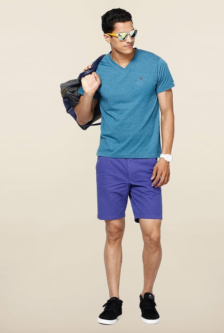 Jack & Jones Blue Solid Shorts Jack & Jones Blue Solid Shorts