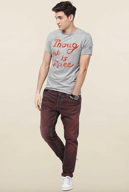 Jack & Jones Brown Solid Regular Fit Jeans Jack & Jones Brown Solid Regular Fit Jeans