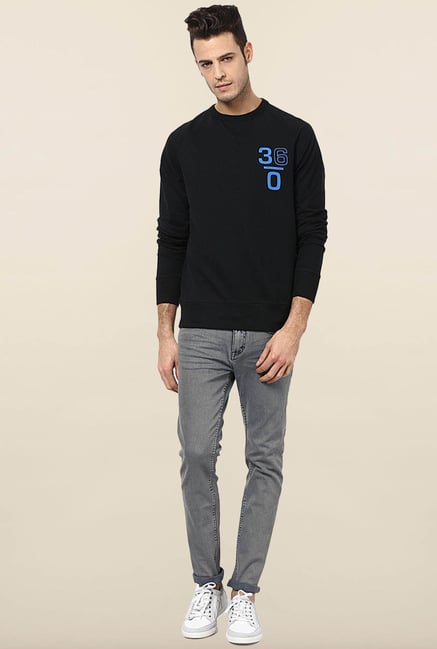 Jack & Jones Black Solid Sweatshirt Jack & Jones Black Solid Sweatshirt