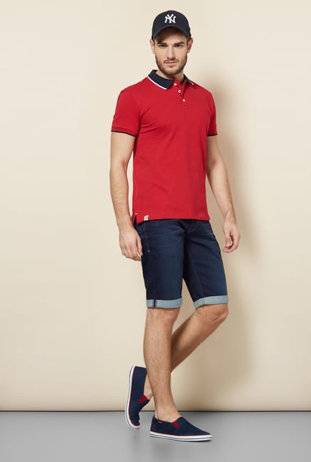 celio* Red Solid Polo T-Shirt celio* Red Solid Polo T-Shirt