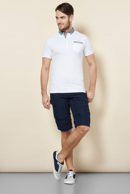 celio* White Solid Polo T-Shirt celio* White Solid Polo T-Shirt
