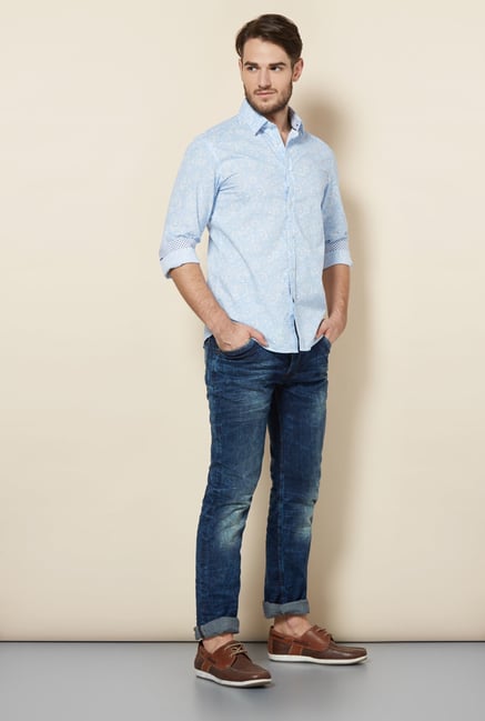 celio* Blue Paisley Printed Casual Shirt celio* Blue Paisley Printed Casual Shirt