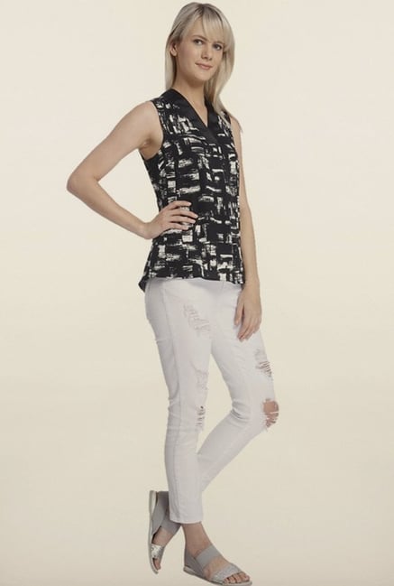 Vero Moda Black Printed Top Vero Moda Black Printed Top