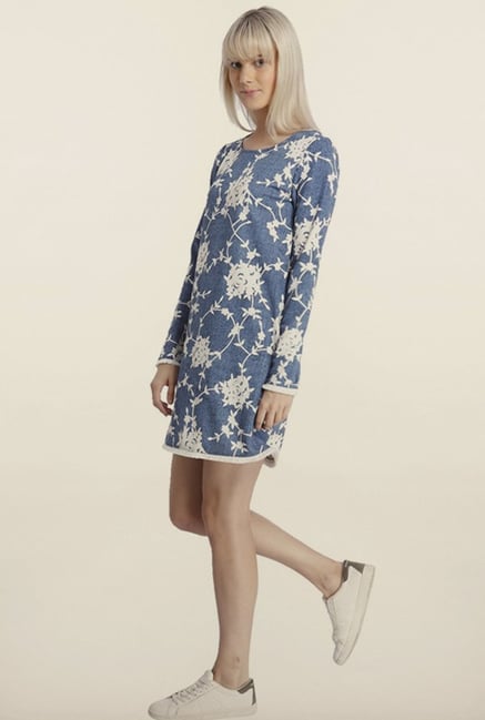 Vero Moda Blue Printed Casual Dress Vero Moda Blue Printed Casual Dress