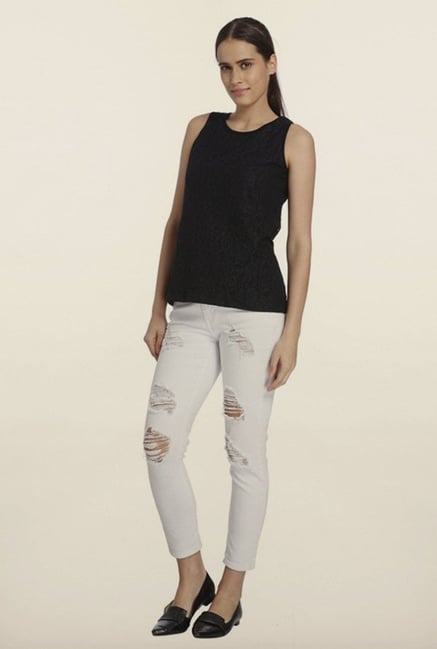 Vero Moda Black Lace Print Top Vero Moda Black Lace Print Top