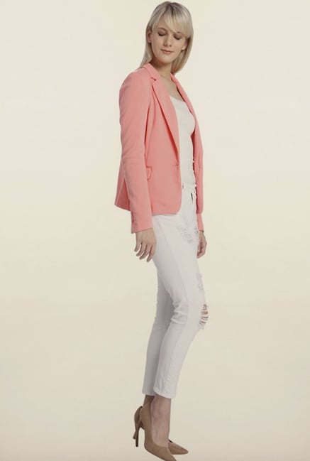 Vero Moda Pink Solid Blazer Vero Moda Pink Solid Blazer