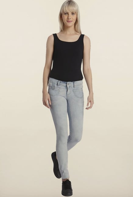 Vero Moda Blue Denim Solid Jeans Vero Moda Blue Denim Solid Jeans