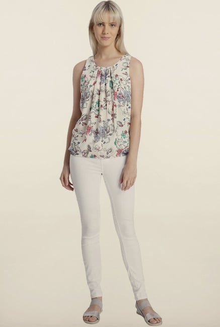 Vero Moda Off-White Printed Top Vero Moda Off-White Printed Top