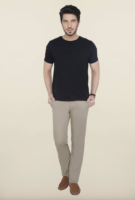 Cottonworld Khaki Solid Cotton Trouser Cottonworld Khaki Solid Cotton Trouser