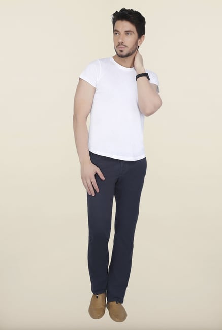 Cottonworld Navy Solid Cotton Trouser Cottonworld Navy Solid Cotton Trouser