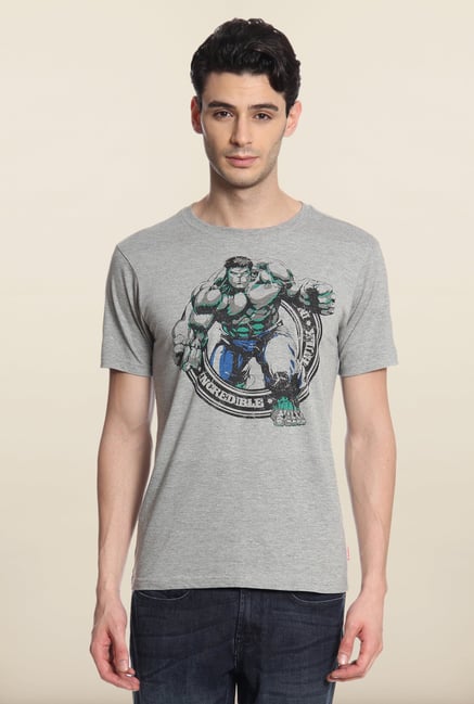 Cottonworld Grey Graphic T-Shirt Cottonworld Grey Graphic T-Shirt